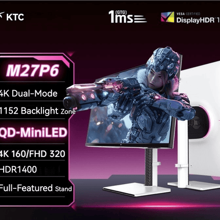 KTC 27-inch 4K 160Hz Dual-Mode 320Hz QD-MiniLED Gaming Monitor M27P6
