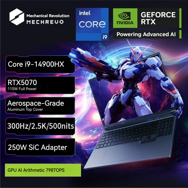 【2025 NEW】Mechrevo Epoch X Intel i9-14900HX RTX 5070 32GB DDR5 1TB SSD 300Hz  2560*1600